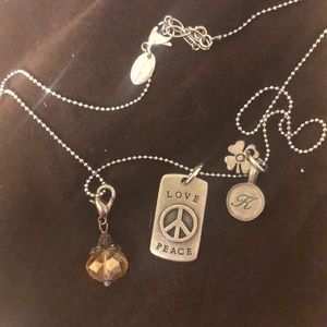 Origami owl chain and 4 charms